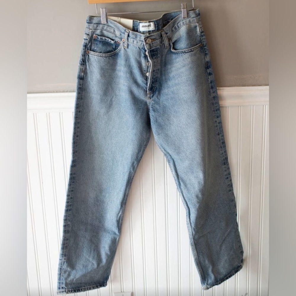 NWT Agolde Wyman Low Slung Straight Leg Denim Jeans